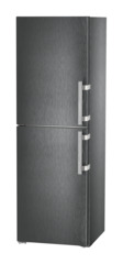 Product image, Perspective: oblique closed, Fridge-freezer with BioFresh and NoFrost, Casing colour: BlackSteel, Door colour: BlackSteel