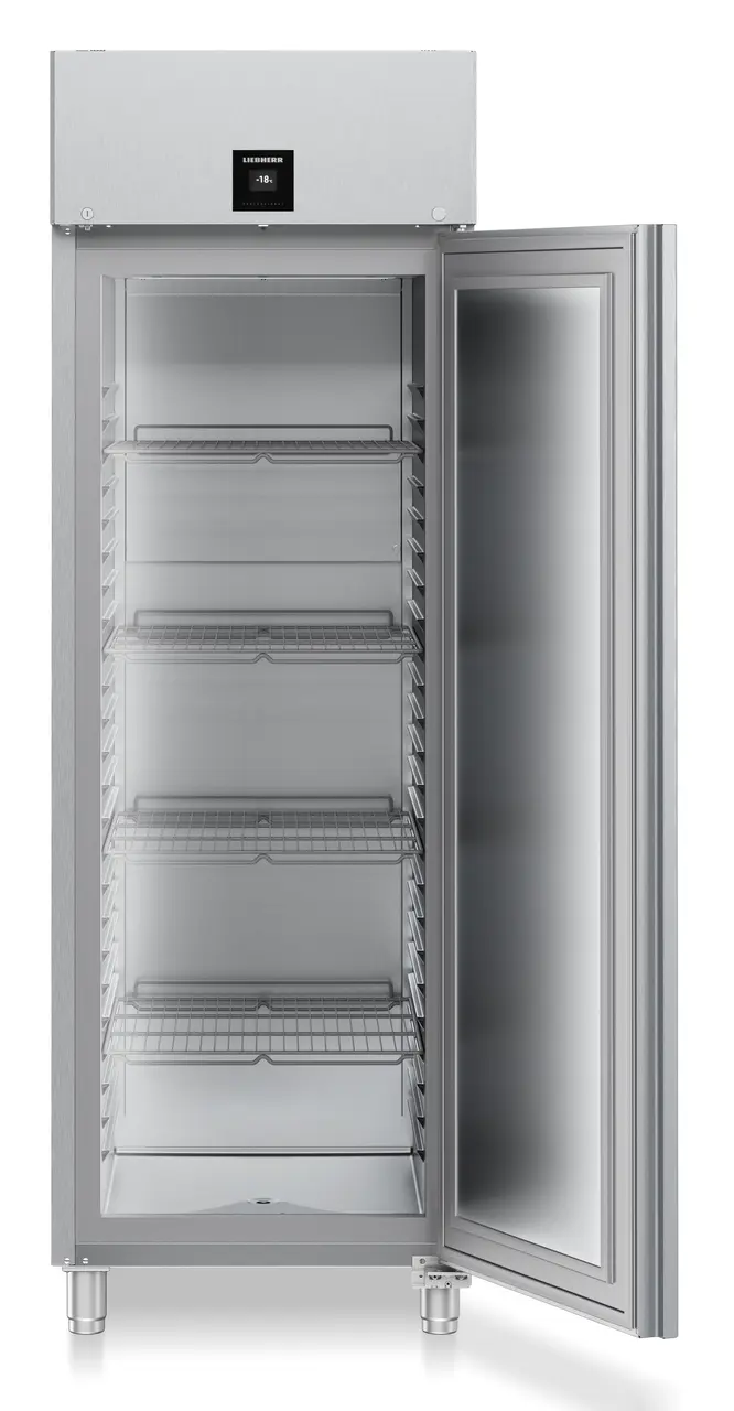 Product image, Perspective: straight open empty, Forced-air freezer GN 2/1, Casing colour: stainless steel, Door colour: stainless steel