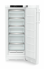 Product image, Perspective: straight open empty, Freestanding freezer with NoFrost, Casing colour: white, Door colour: white
