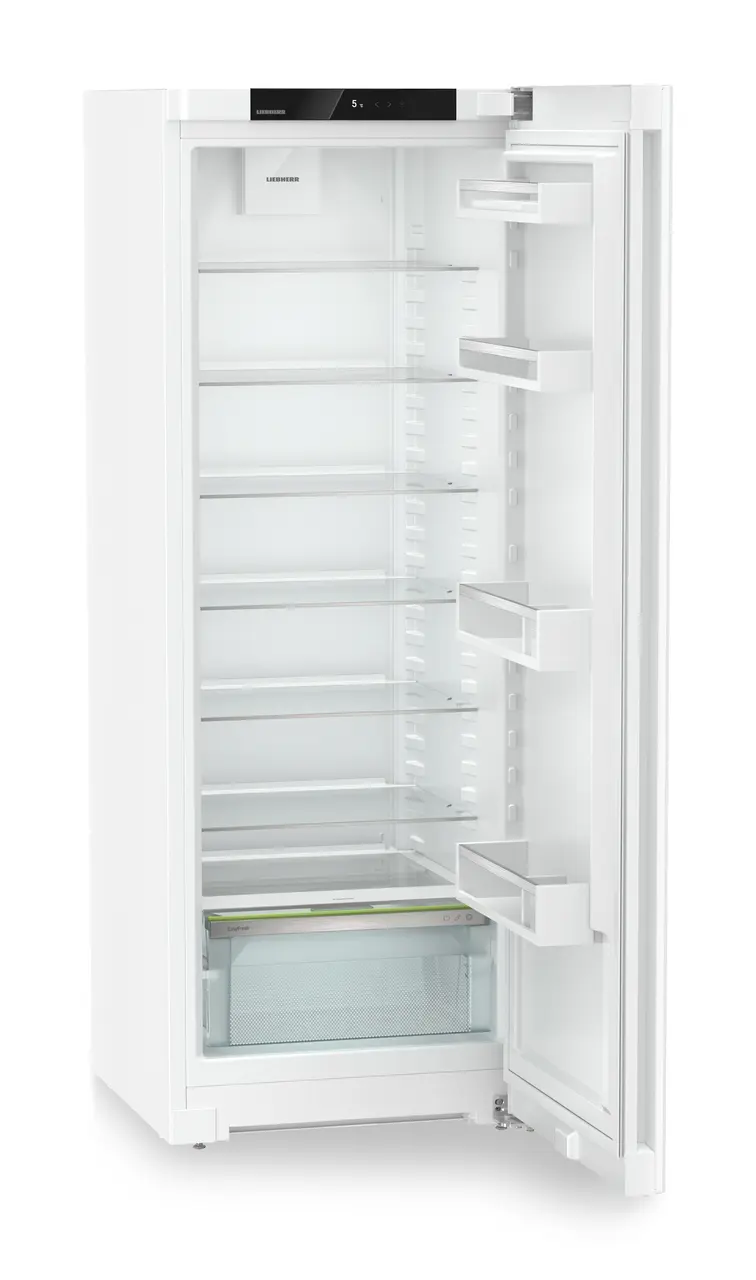 Produkt-Bild, Perspektive: schräg offen leer, Standkühlschrank mit EasyFresh, Gehäusefarbe: Weiß, Türfarbe: Weiß