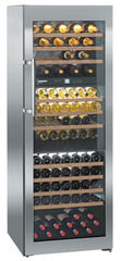 Product image, Perspective: oblique closed decorated, Multi-temperature wine cabinet, Casing colour: stainless steel, Door colour: stainless steel