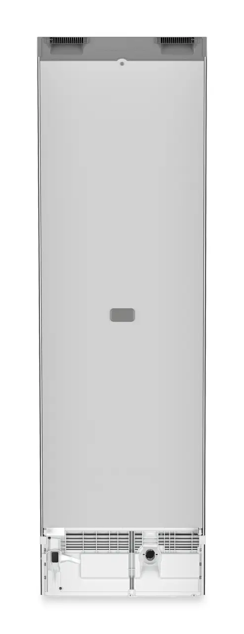 Product image, Perspective: back side, Combined fridge-freezers with EasyFresh and NoFrost, Casing colour: silver, Door colour: stainless steel