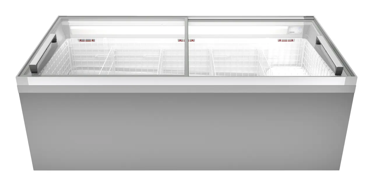 Image de produit, Perspective: Forme spéciale, Réfrigérateur-coffre et congélateur-coffre de supermarché, Couleur de l’habillage: blanc