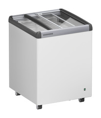 Product image, Perspective: oblique half-open empty, Ice-cream chest freezer, Casing colour: white