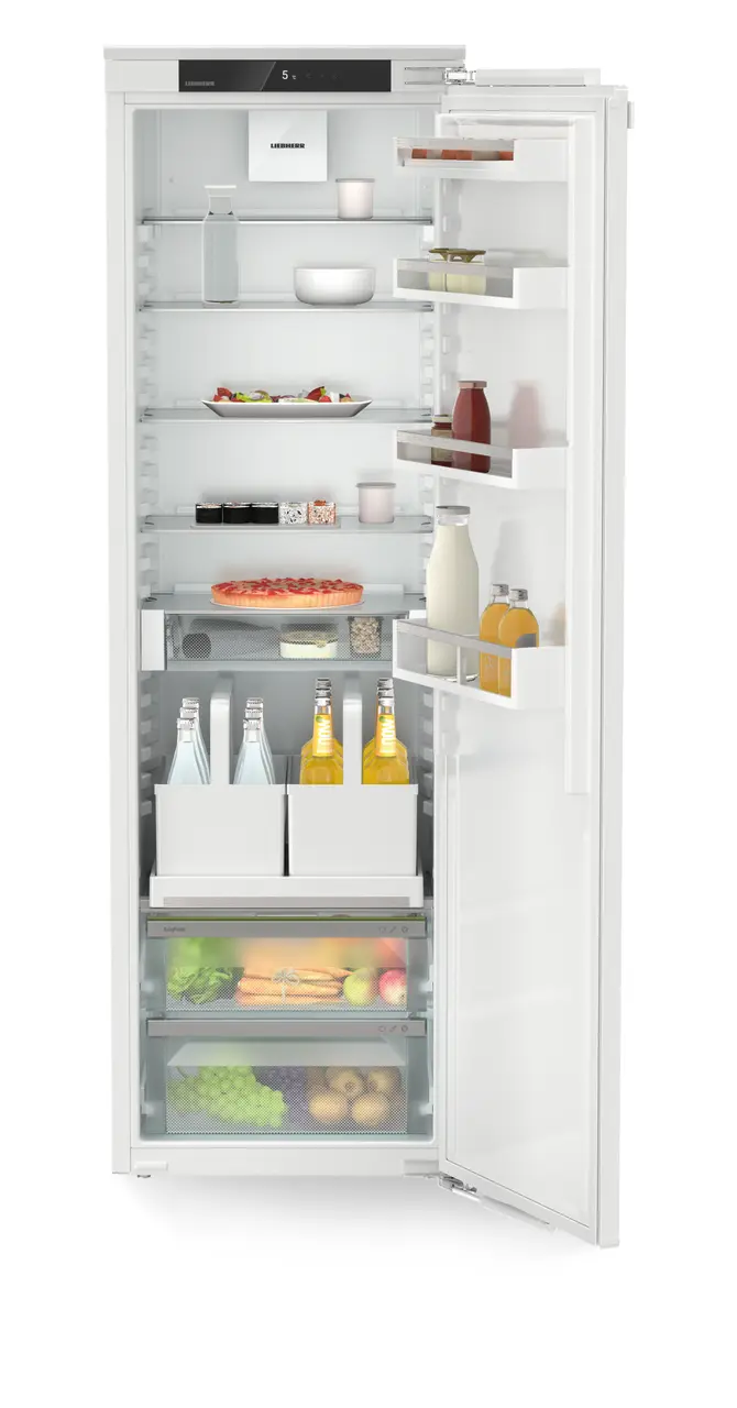 Produkt-Bild, Perspektive: gerade offen dekoriert, Integrierbarer Kühlschrank mit EasyFresh