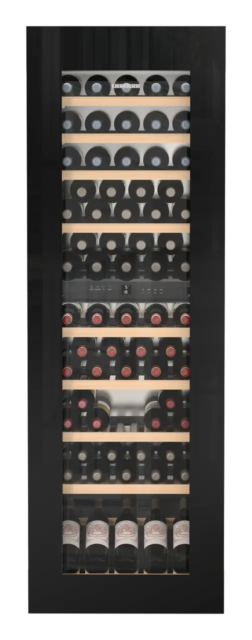 Product image, Perspective: straight closed decorated, Built-in multi-temperature wine cabinet, Casing colour: silver, Door colour: GlassBlack