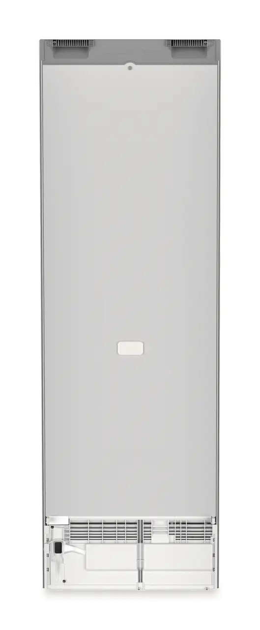 Product image, Perspective: back side, Combined fridge-freezer with EasyFresh and NoFrost, Casing colour: silver, Door colour: stainless steel