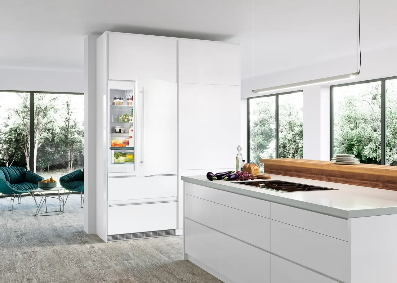 Image de produit, Perspective: Environnement, Combiné réfrigérateur-congélateur NoFrost intégrable