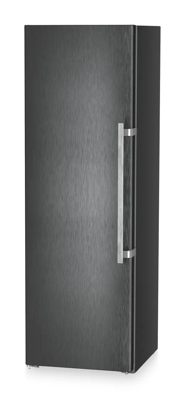 Produkt-Bild, Perspektive: schräg geschlossen, Standgefrierschrank mit NoFrost, Gehäusefarbe: BlackSteel, Türfarbe: BlackSteel