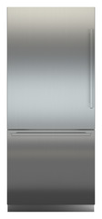 Product image, Perspective: straight closed, Combined refrigerator-freezer with BioFresh and NoFrost for integrated use, Casing colour: grey