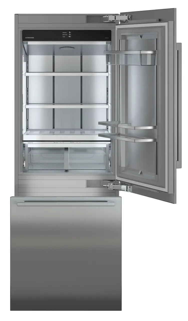 Product image, Perspective: straight open empty, Combined refrigerator-freezer with BioFresh and NoFrost for integrated use