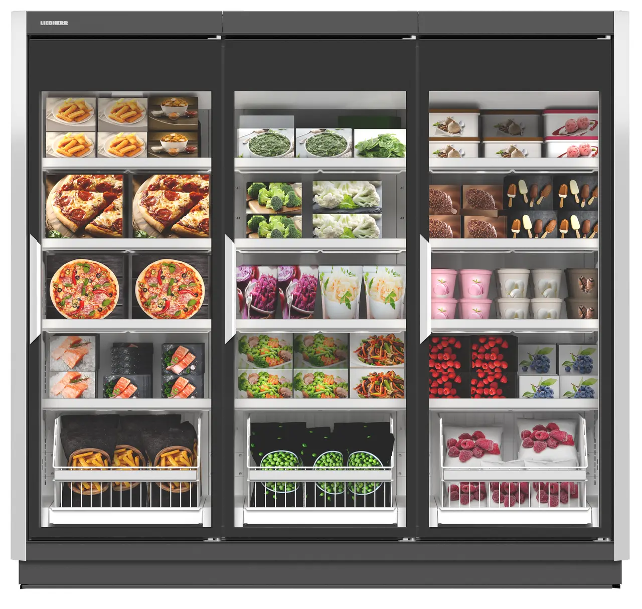 Immagine del prodotto, Prospettiva: Frontale chiuso fornito, Congelatore per supermercati, Colore della struttura: grigio