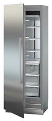Product image, Perspective: oblique half-open empty, Freezer for integrated use with NoFrost, Casing colour: grey