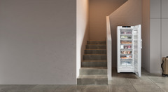 Изображение продукции, Перспектива: Внешние условия, Отдельно стоящая морозильная камера с системами NoFrost и EasyTwist-Ice., Цвет корпуса: белый, Цвет дверцы: белый