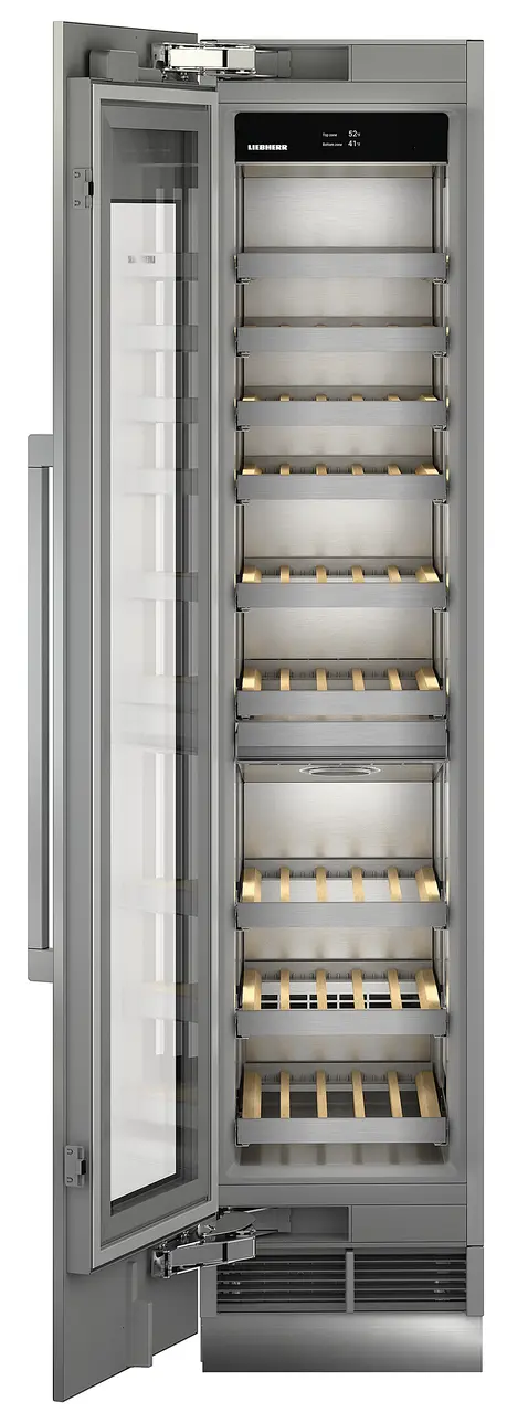 Product image, Perspective: straight open empty, Built-in multi-temperature wine cabinet, Casing colour: grey