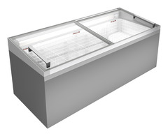 Image de produit, Perspective: Forme spéciale, Congélateur-coffre de supermarché, Couleur de l’habillage: noir