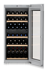Product image, Perspective: special form, Built-in multi-temperature wine cabinet, Casing colour: silver, Door colour: GlassBlack