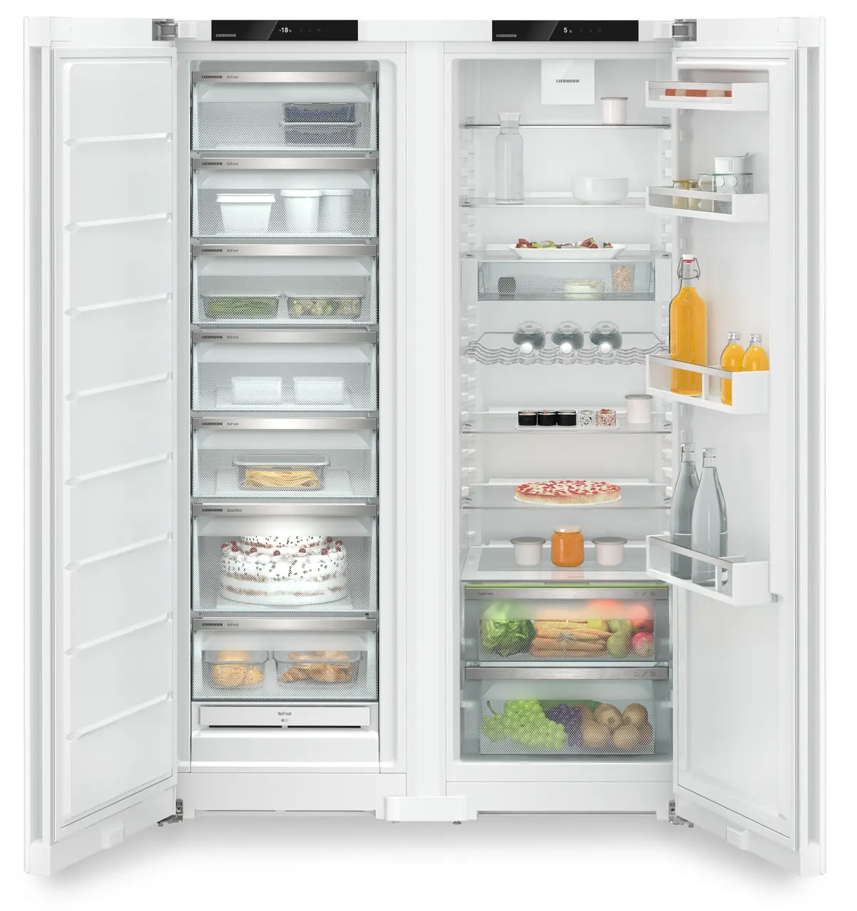 Product image, Perspective: straight open decorated, Side-by-Side combination, Casing colour: white, Door colour: white