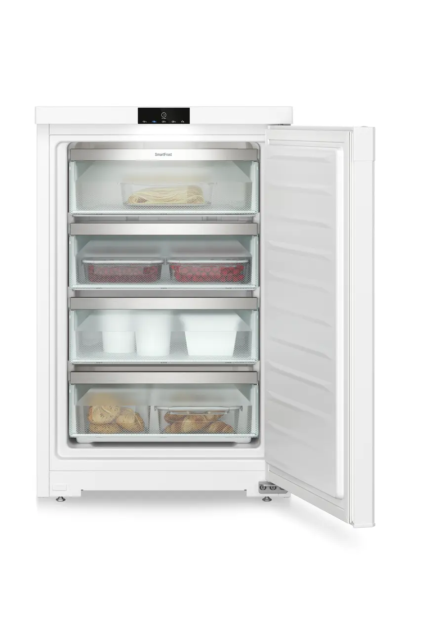 Product image, Perspective: straight open decorated, Table top freezer with SmartFrost, Casing colour: white, Door colour: white