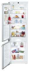Product image, Perspective: straight open decorated, Combined refrigerator-freezer with BioFresh and NoFrost for integrated use