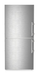 Product image, Perspective: straight closed, Combined fridge-freezers with EasyFresh and NoFrost, Casing colour: silver, Door colour: stainless steel