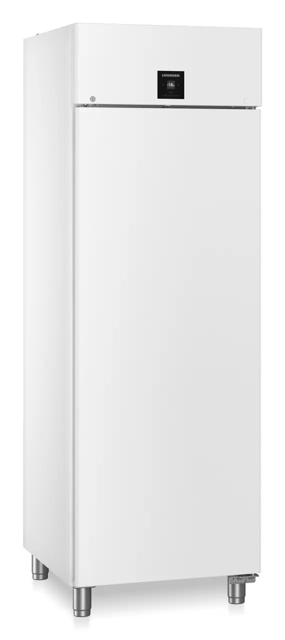 Produkt-Bild, Perspektive: schräg geschlossen leer, Gefriergerät GN 2/1 mit Umluftkühlung, Gehäusefarbe: Weiß, Türfarbe: Weiß