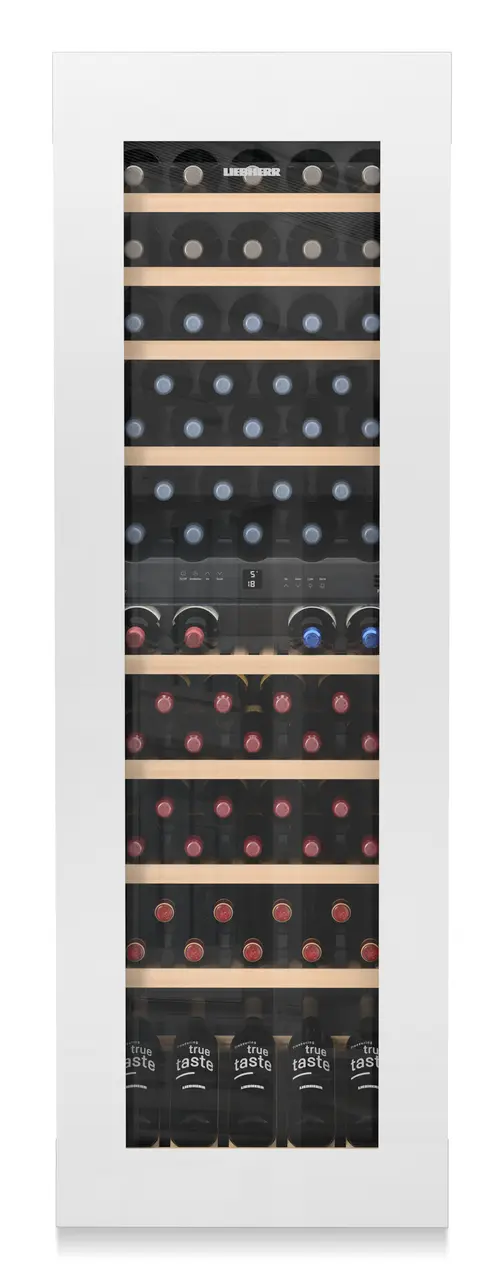 Product image, Perspective: straight closed decorated, Built-in multi-temperature wine cabinet, Casing colour: silver, Door colour: white