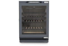 Product image, Perspective: straight closed empty, Wine fridge suitable for undercounter installation for wine tempering, Casing colour: Anthracite, Door colour: Anthracite
