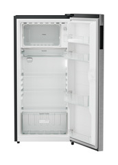 Product image, Perspective: straight open empty, Single-door refrigerator 191 l in 5 star with inverter compressor, Casing colour: grey, Door colour: Silver Steel