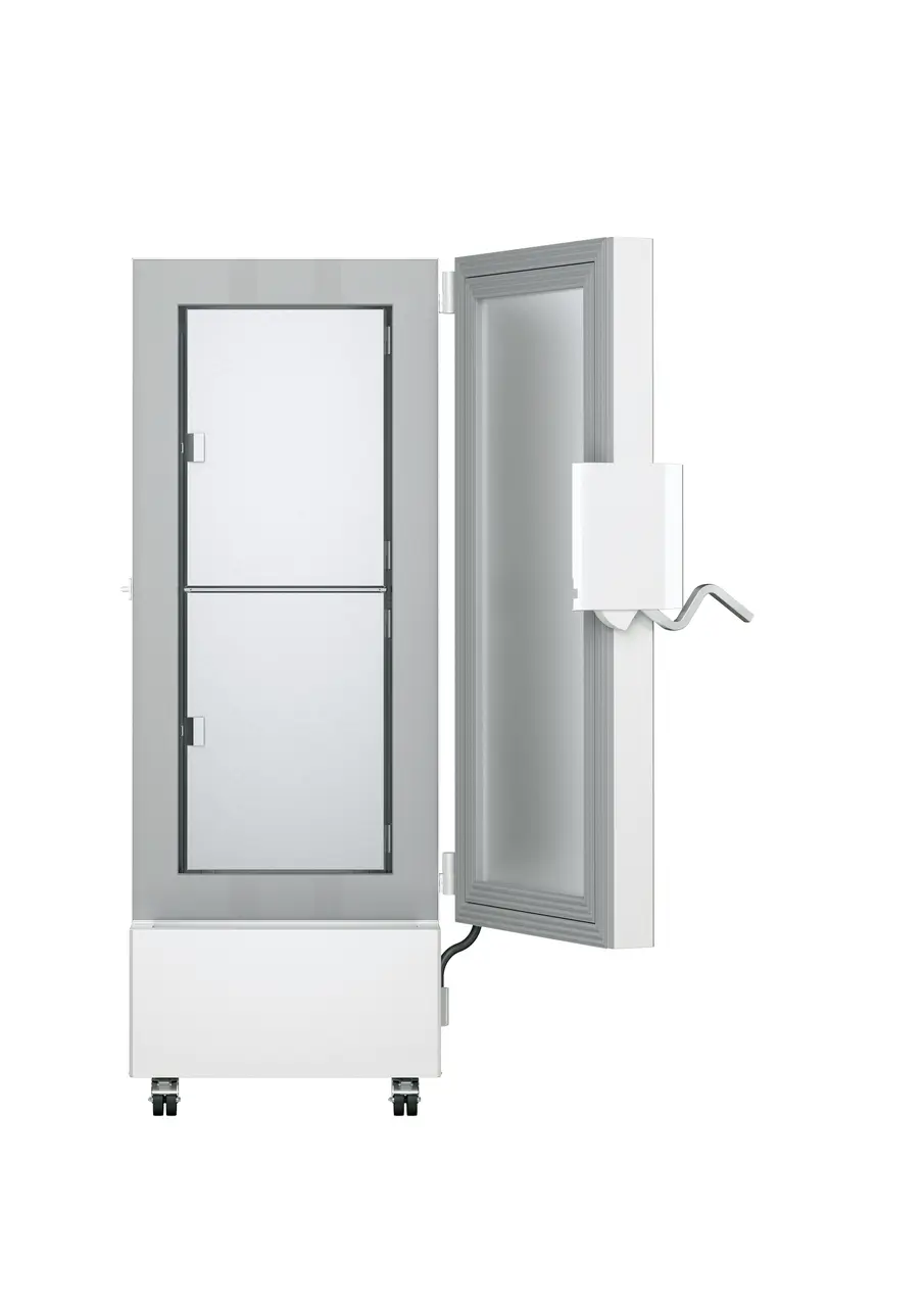 Obraz produktu, Perspektywa: Na wprost, otwarte, puste, Laboratoryjna zamrażarka niskotemperaturowa, Kolor obudowy: Biała, Kolor drzwi: Biała