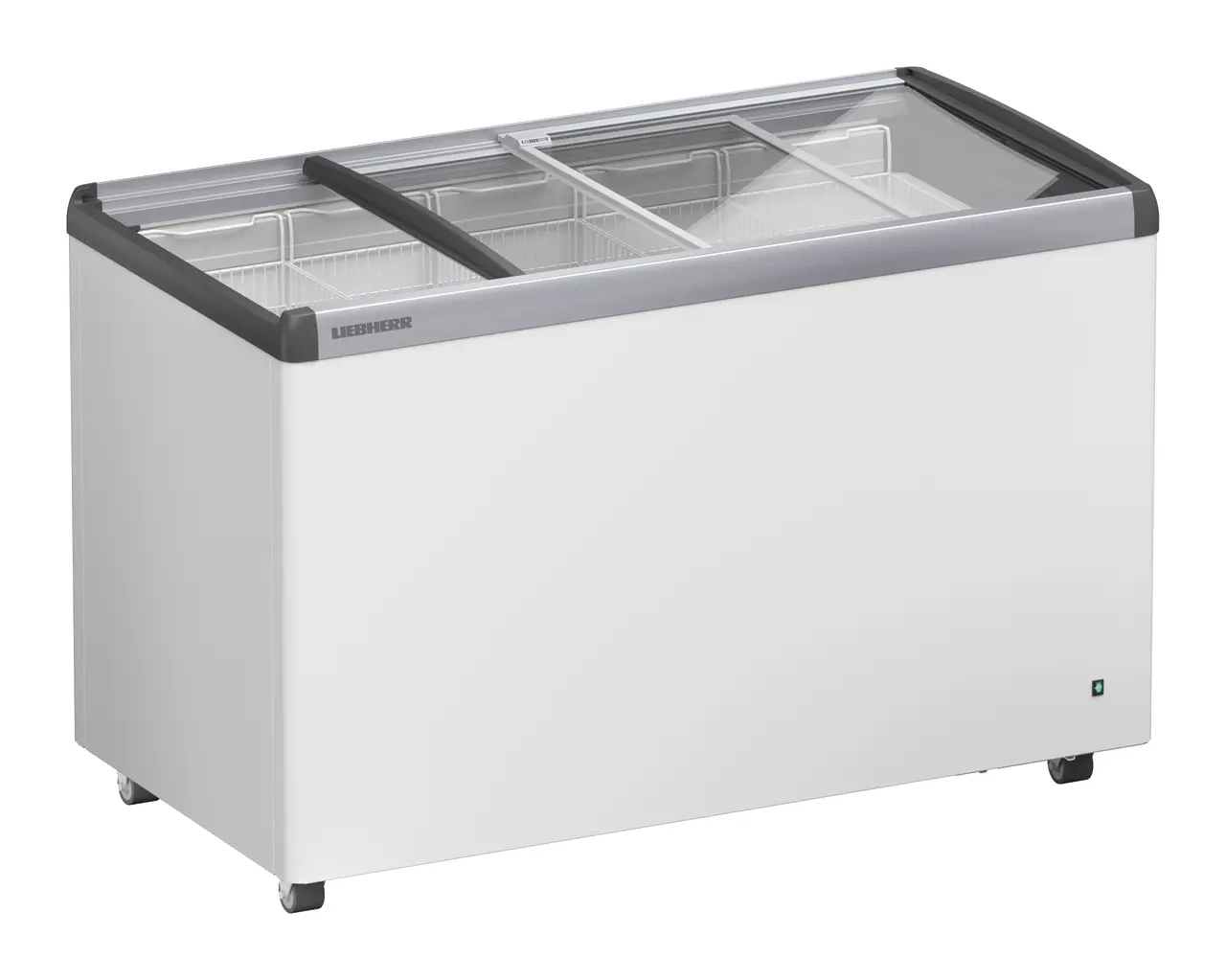 Product image, Perspective: oblique half-open empty, Ice-cream chest freezer, Casing colour: white