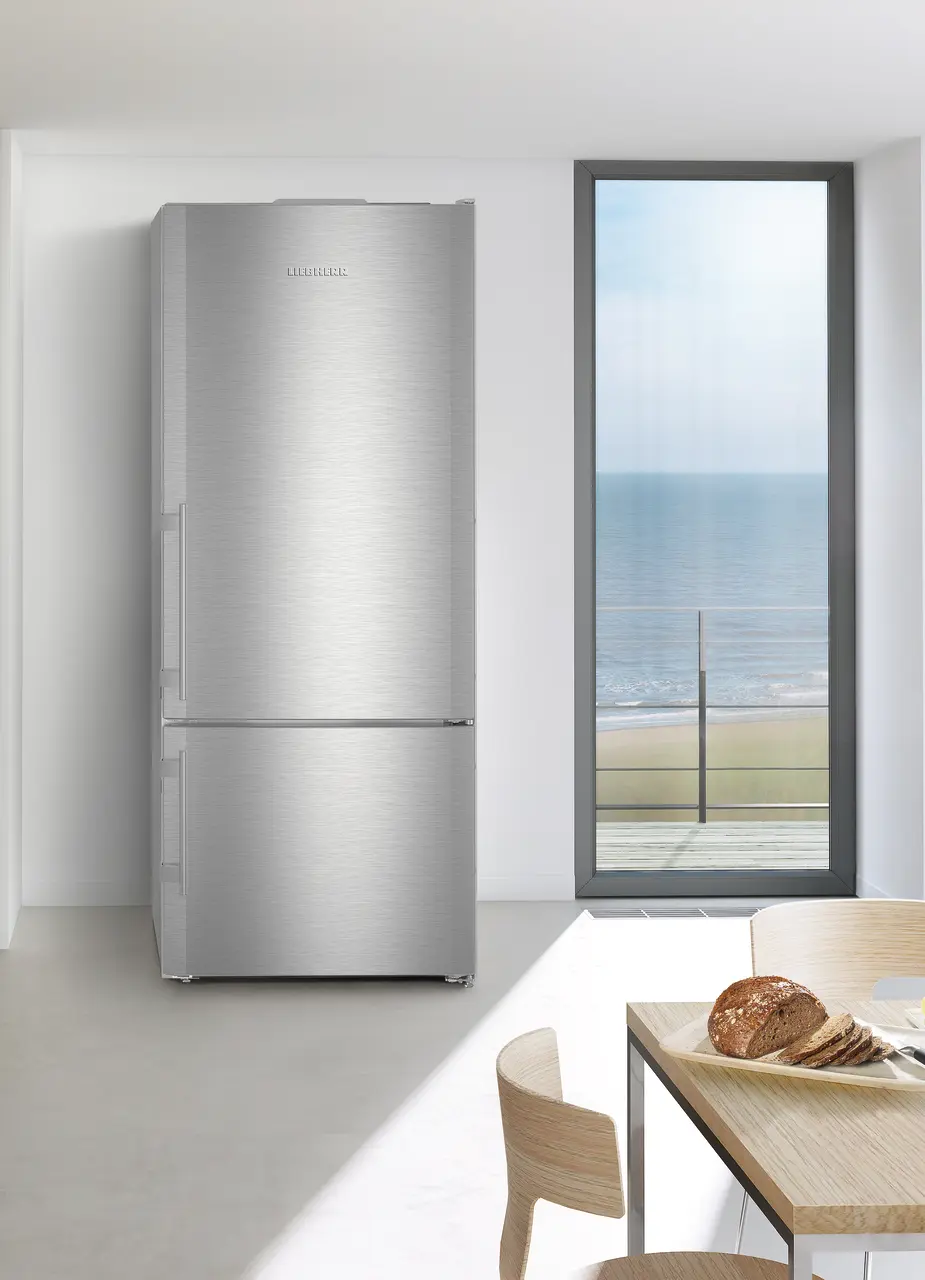 Product image, Perspective: milieu, Fridge-freezer with NoFrost, Casing colour: silver, Door colour: stainless steel
