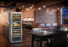 Product image, Perspective: milieu, Multi-temperature wine cabinet, Casing colour: stainless steel, Door colour: stainless steel