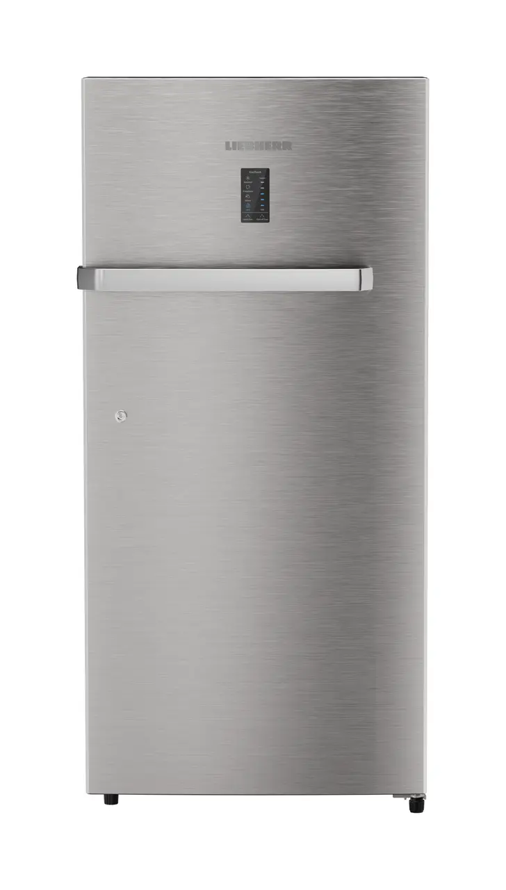 Product image, Perspective: straight closed, Single-door refrigerator 191 l in 4 star with iCoolTouch UI, Casing colour: grey, Door colour: Stainless Steel