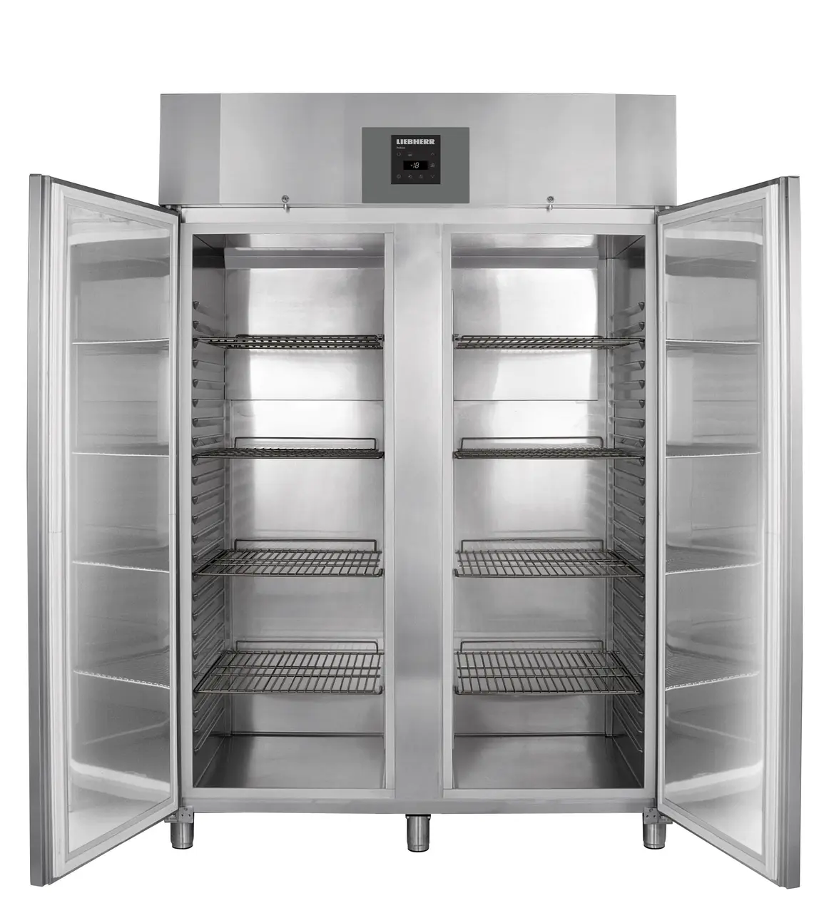 Product image, Perspective: straight open empty, Forced-air freezer GN 2/1, Casing colour: stainless steel