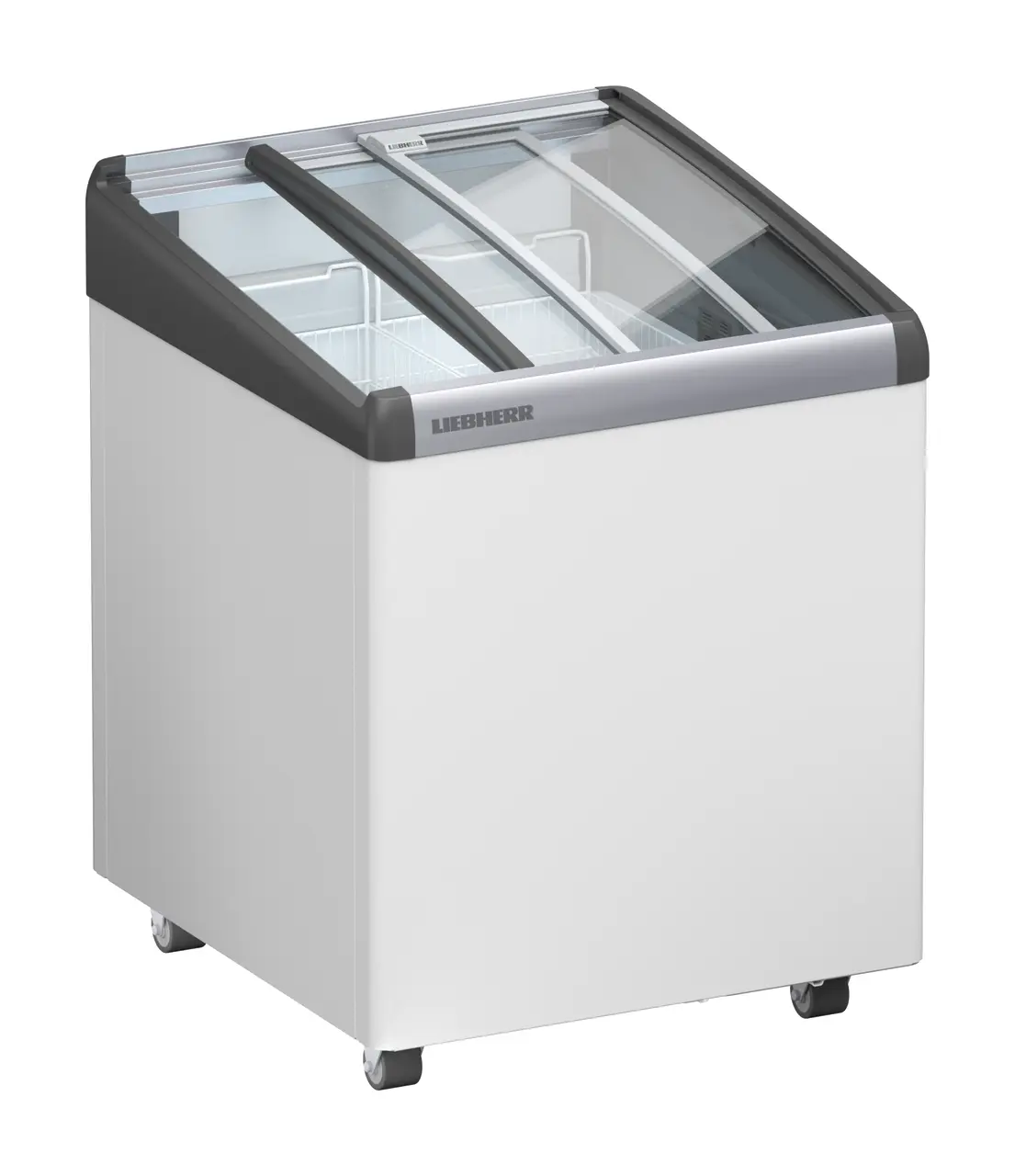 Product image, Perspective: oblique half-open empty, Ice-cream chest freezer, Casing colour: white