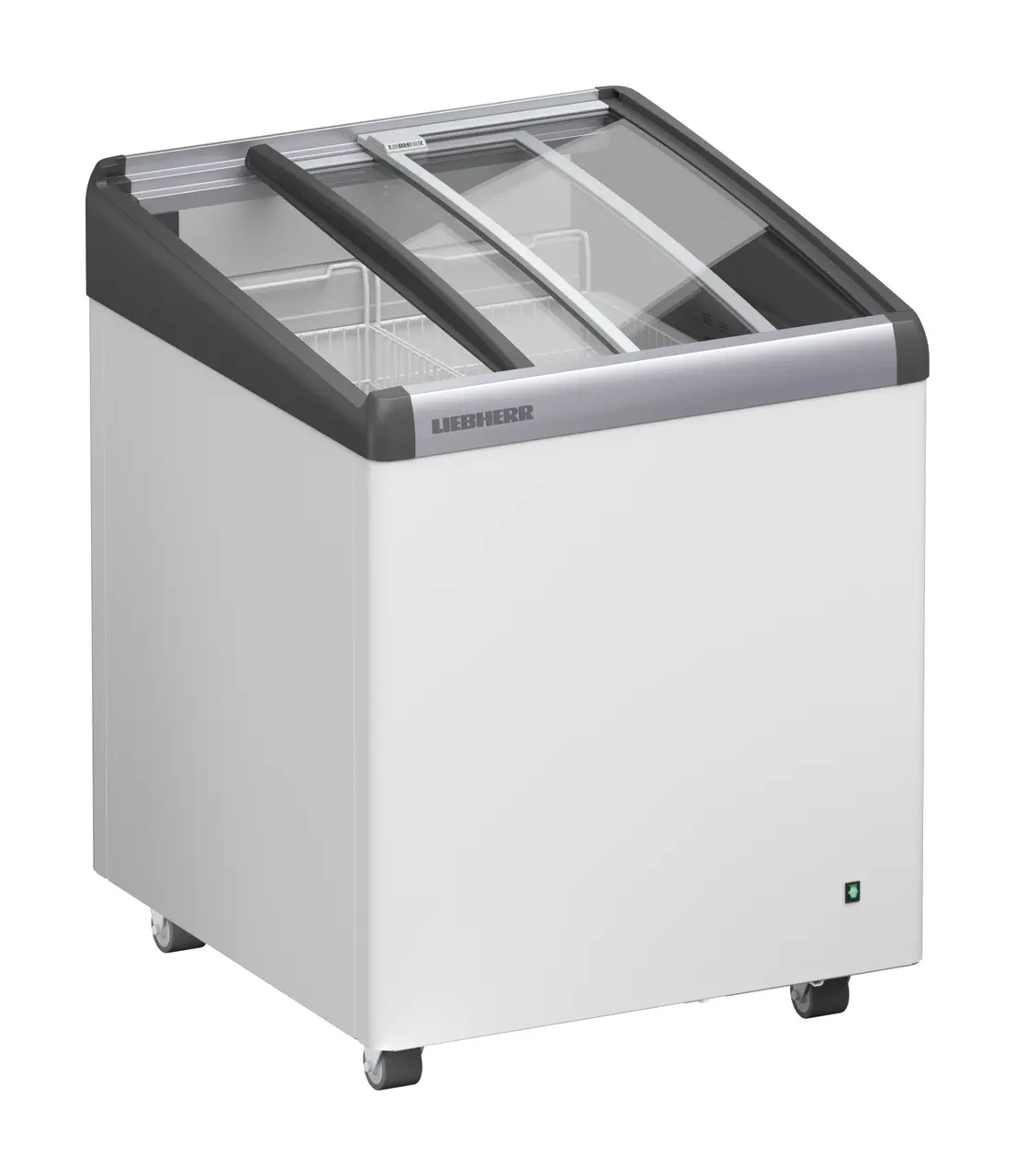Product image, Perspective: oblique half-open empty, Ice-cream chest freezer, Casing colour: white
