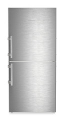Product image, Perspective: straight closed, Combined fridge-freezers with EasyFresh and NoFrost, Casing colour: silver, Door colour: stainless steel