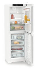 Produkt-Bild, Perspektive: schräg offen dekoriert, Kühl-Gefrierkombination mit EasyFresh und NoFrost, Gehäusefarbe: Weiß, Türfarbe: Weiß