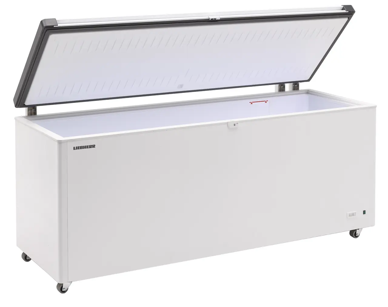 Product image, Perspective: oblique half-open empty, Chest freezers, Casing colour: white