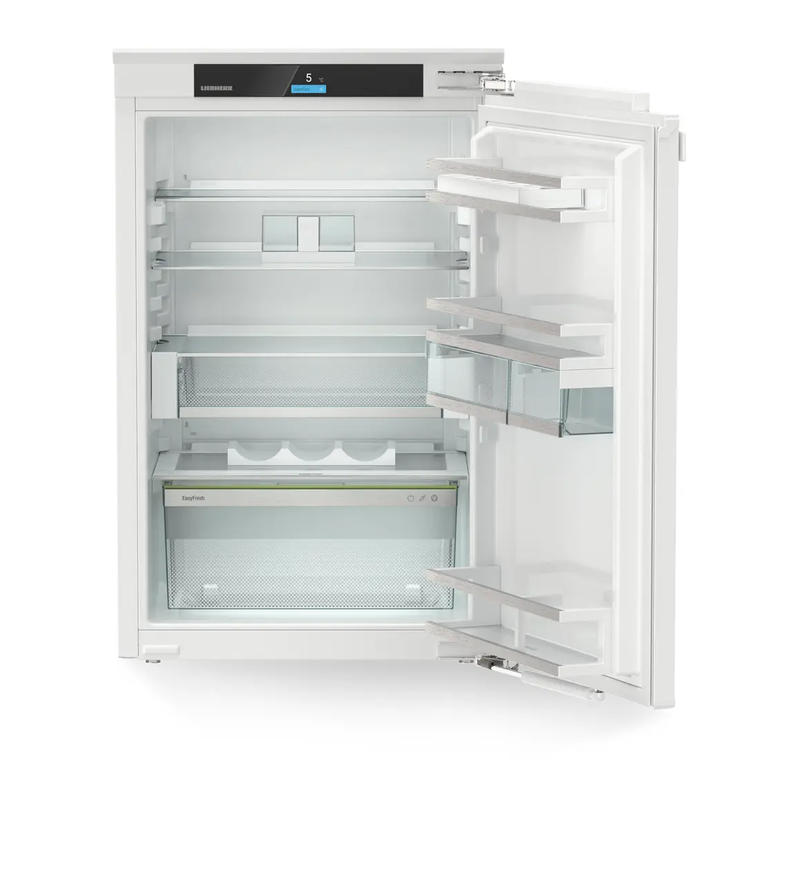 Изображение продукции, Перспектива: Прямо, с открытой дверцей, без продуктов, Встраиваемый холодильник с EasyFresh