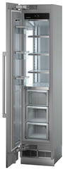 Product image, Perspective: oblique open empty, Freezer for integrated use with NoFrost, Casing colour: grey