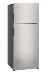 Product image, Perspective: oblique closed, Fridge-freezer with NoFrost, Casing colour: grey, Door colour: Stainless Steel