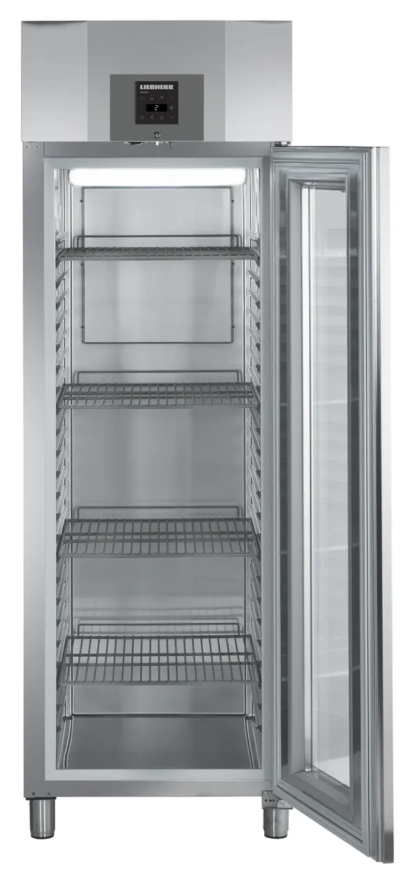 Product image, Perspective: straight open empty, Forced-air refrigerator GN 2/1, Casing colour: stainless steel