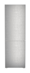 Product image, Perspective: straight closed, Combined fridge-freezers with EasyFresh and NoFrost, Casing colour: silver, Door colour: Steelfinish