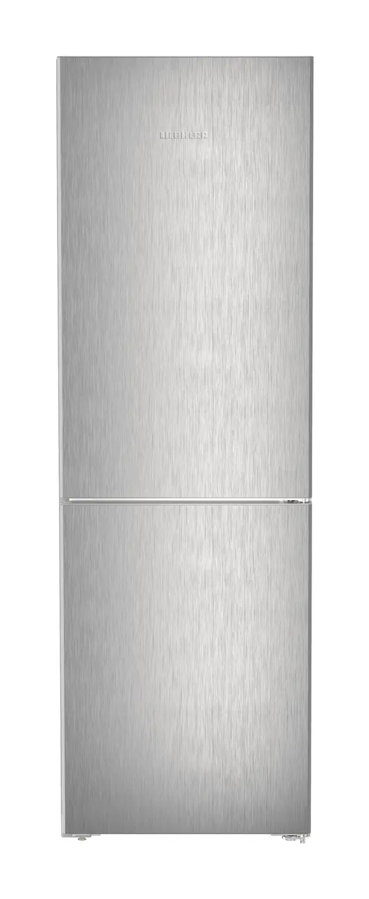 Product image, Perspective: straight closed, Combined fridge-freezers with EasyFresh and NoFrost, Casing colour: silver, Door colour: Steelfinish