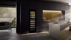 Product image, Perspective: milieu, Built-in multi-temperature wine cabinet, Casing colour: silver, Door colour: GlassBlack