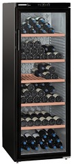 Product image, Perspective: oblique closed decorated, Wine storage cabinet, Casing colour: black, Door colour: black