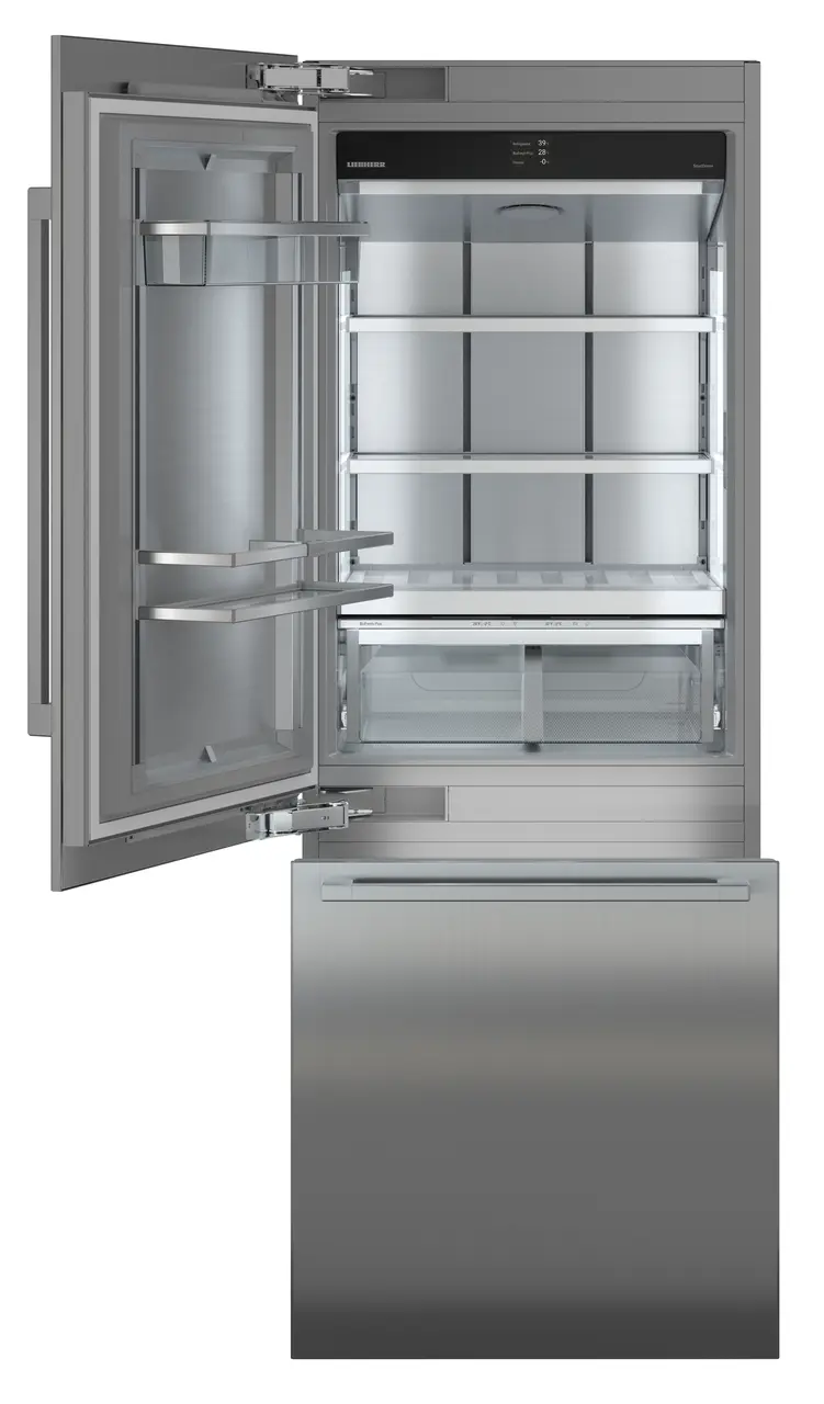 Product image, Perspective: straight open empty, Combined refrigerator-freezer with BioFresh and NoFrost for integrated use