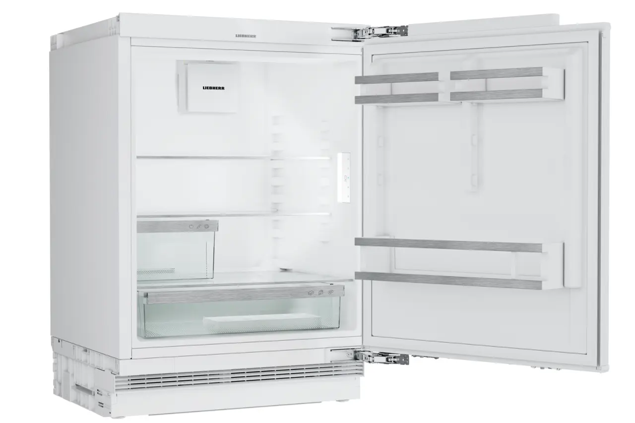 Product image, Perspective: oblique open empty, Refrigerator suitable for undercounter installation
